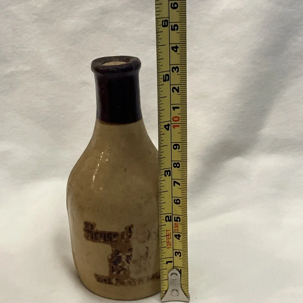HOUSE OF TROYDON Stoneware Talc For Men Vintage Brown Crock Bottle w/ Cork